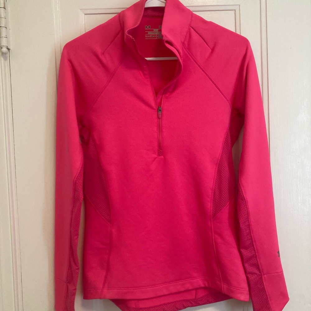 Under armor hot sonic pink quarter zip heat gear